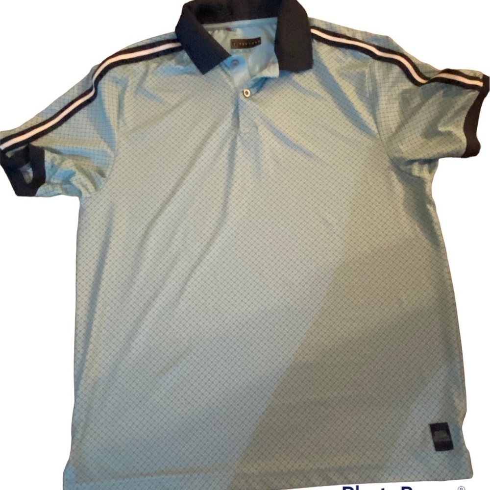 PGA Golf Tour Men’s Blue Mosaic Pattern Polo Shirt